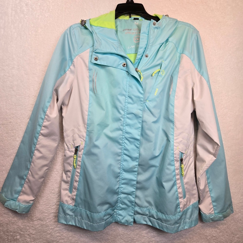 Free Country Hooded Athletic Jacket Womens Med Hiking Preppy‎ Windbreaker